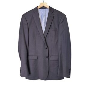 Charles Tyrwhitt Men 40L Tailored Fit 100% Wool Blazer Suit Jacket Charcoal Grey